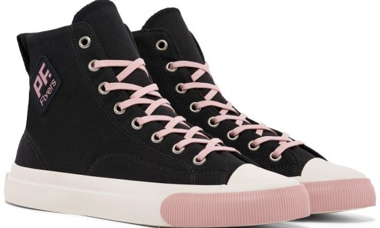 Jet-Black / Pink All American Hi Top | Unisex Canvas Sneaker