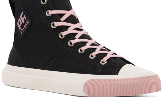 Jet-Black / Pink All American Hi Top | Unisex Canvas Sneaker