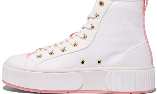 White-Peaches & Cream Allston Hi Top | Unisex Canvas Sneaker