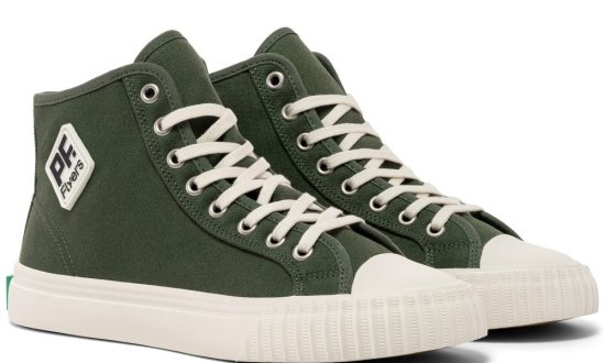 Deep Olive Green Center Hi Top | Unisex Canvas Sneaker