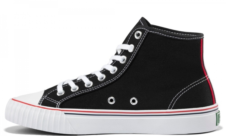 Black Center Hi Top | Unisex Canvas Sneaker - Click Image to Close