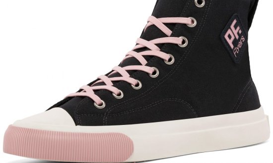 Jet-Black / Pink All American Hi Top | Unisex Canvas Sneaker