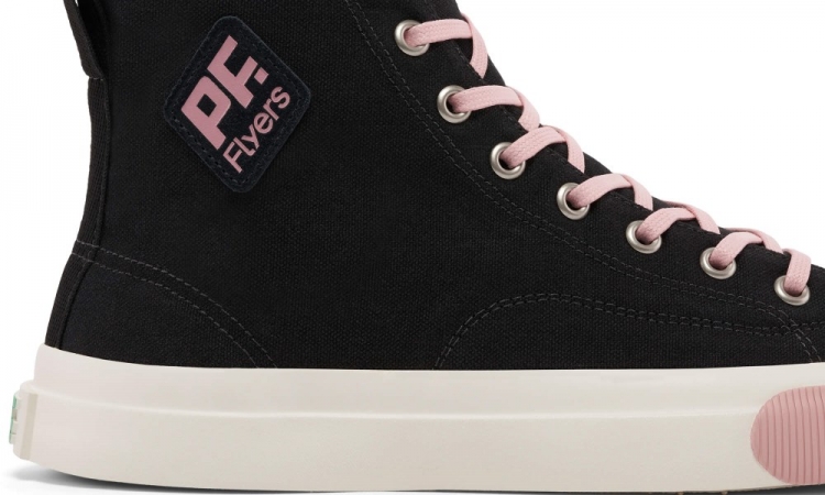 Jet-Black / Pink All American Hi Top | Unisex Canvas Sneaker - Click Image to Close