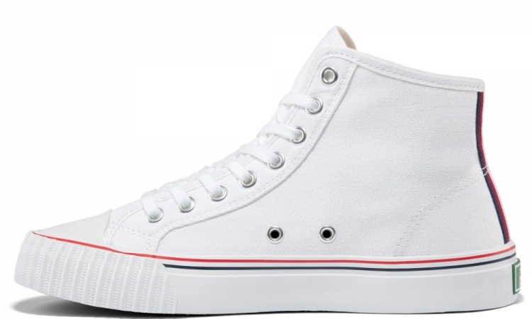 White Center Hi Top | Unisex Canvas Sneaker - Click Image to Close