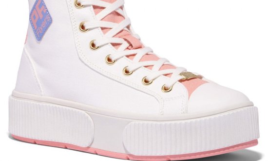 White-Peaches & Cream Allston Hi Top | Unisex Canvas Sneaker