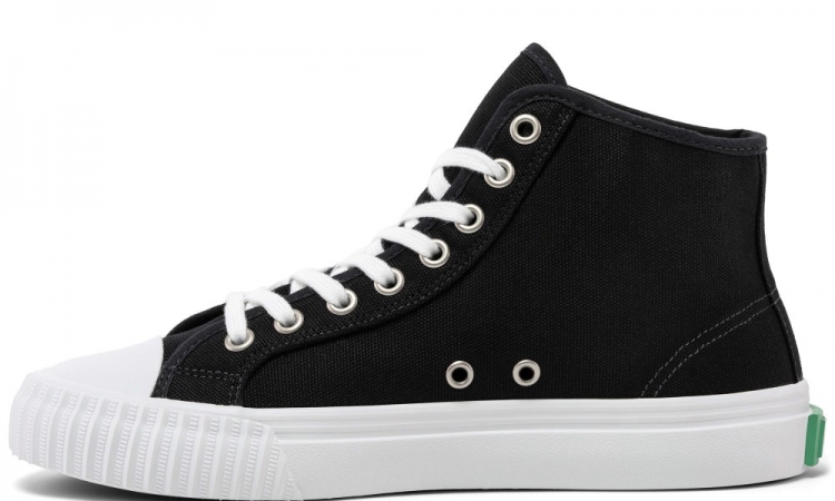 Black Classic Center Hi Top | Unisex Canvas Sneaker - Click Image to Close