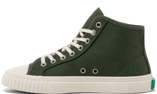 Deep Olive Green Center Hi Top | Unisex Canvas Sneaker