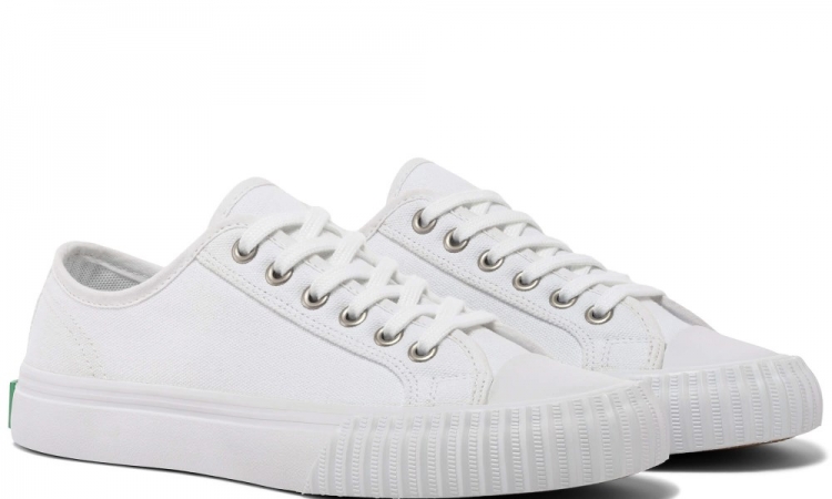 White Classic Center Lo Top | Unisex Canvas Sneaker - Click Image to Close